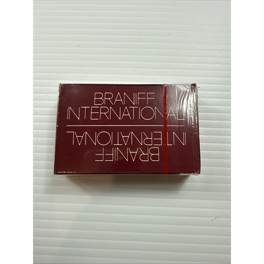 Braniff Airlines Playing Cards - Maroon - SEALED New